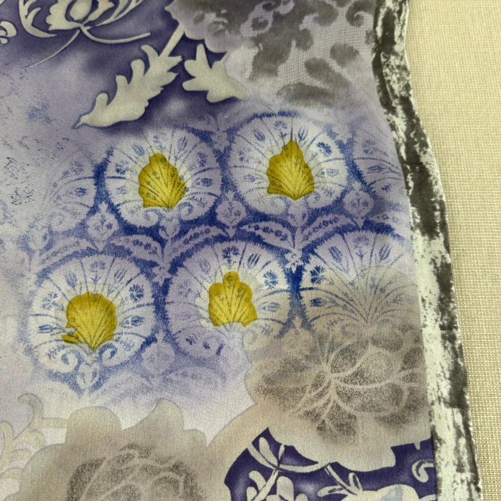 Silk‎ Scarf Blue/Purple floral